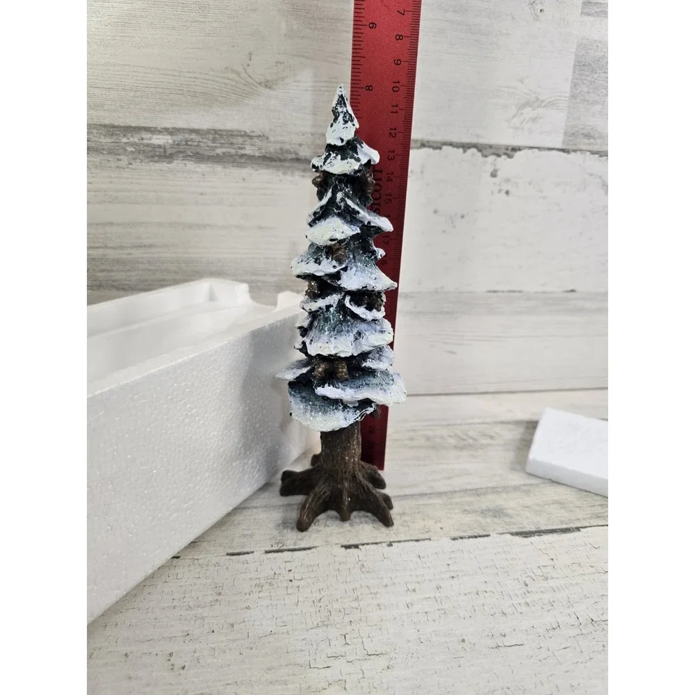 Department 56 Village Pole Pine Tree 8 Inch Porcelain Snow Covered 5528-0 Green
